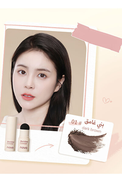 No-vo بودرة خط الشعر، صبغة جذور الشعر، إخفاء جذور الشعر للشعر الخفيف لتجميل منحنيات الجبهة