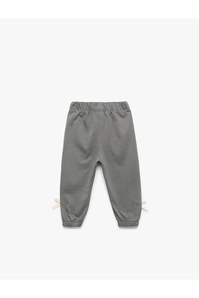 Koton Cotton Elastic Waist Bow Detailed Jogger Sweatpants
