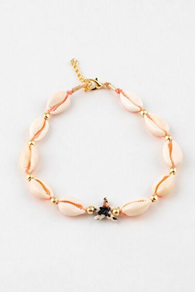 Sortie Aksesuar Colorful starfish figured sea shell string anklet