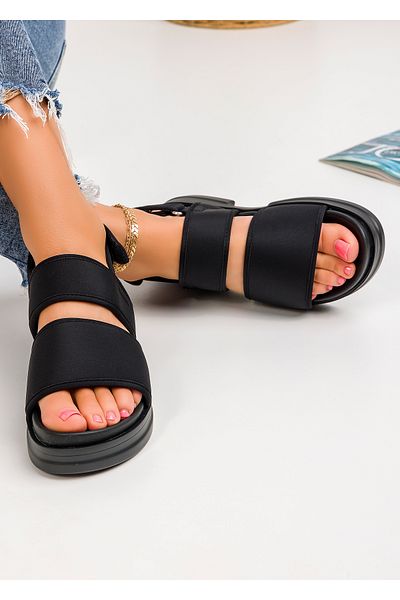 starlike Women's black platform sandals A112
