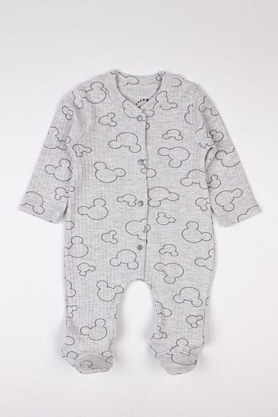 Mini Ropa Newborn Booties Jumpsuit Mouse Printed Snap Fastener Baby Romper