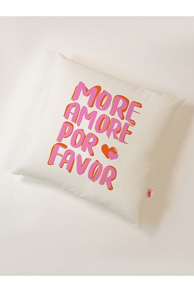 Galia Tasarım More Amore Por Favor Written Pillow Case 45X45 cm