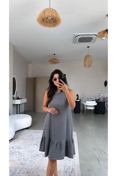 Buket Teke Rochie Wrap Smoked Six Flounces
