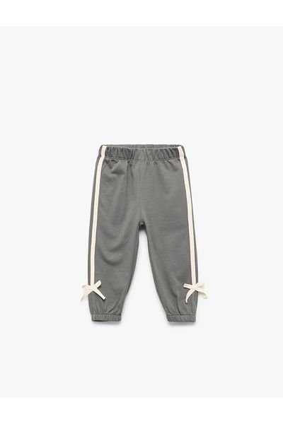 Koton Cotton Elastic Waist Bow Detailed Jogger Sweatpants