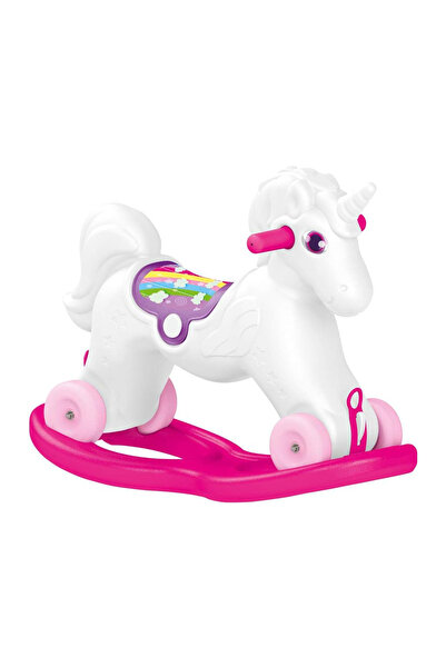 Cici Oyuncak Kız Çocuk Unicorn Sallanan At Ve Tekerlekli Sürülebilen Eğlencel...