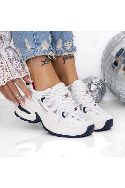 mei Women's Sneakers 3FLM8 Cream-Red