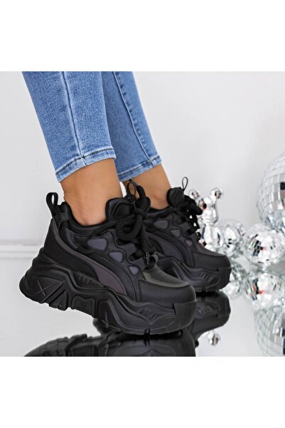 mei Pantofi Sport Dama cu Platforma 3SJN30 Negru