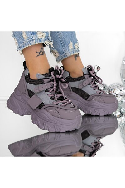 mei Γυναικεία Αθλητικά Παπούτσια με Πλατφόρμα 3SJN55 Μωβ