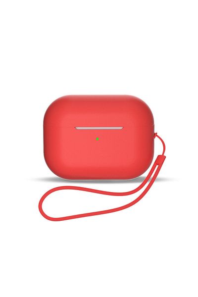Hurtel Silikonowe etui do słuchawek AirPods 1 / 2 + pasek smycz na nadgarstek czerwone