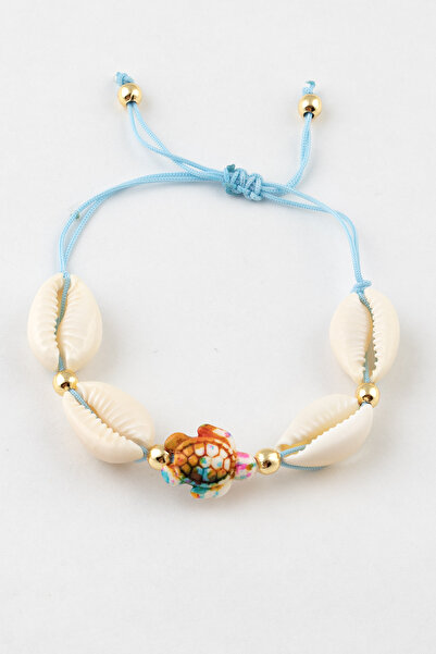 Sortie Aksesuar Colorful Sea Turtle Patterned Seashell Figured Length Adjusta...