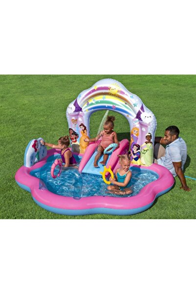 LEAN Inflatable Playground Bestway - Disney Princess Enchanted Palace, 221 x 193 x 140 cm