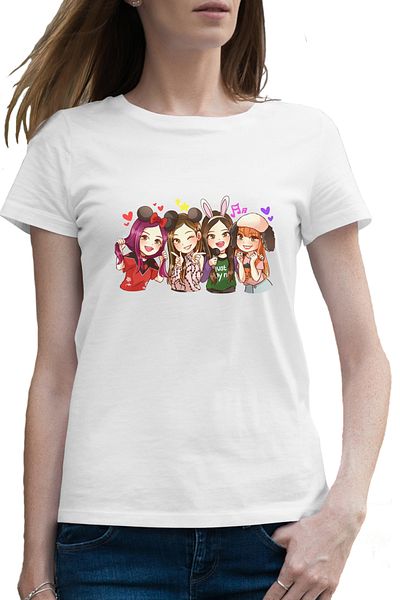 OEM Tricou femei Cartoon Balckpink Girls All Team K Pop