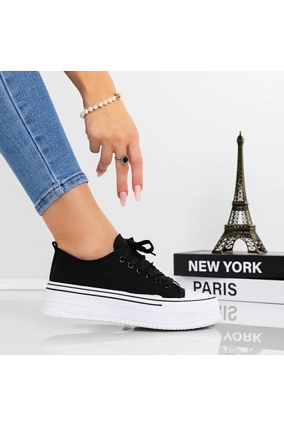 Mulanka Sepatu Ladies Sneakers TA-215 Black Mulanka Shoes