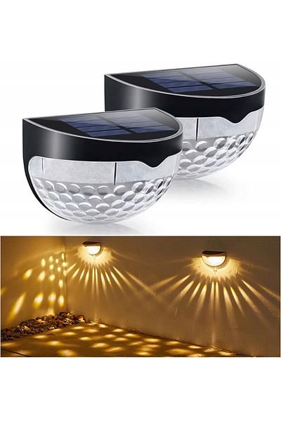 Azaris LAMPĂ DE PERETE SOLARĂ DE GRĂDINĂ 2 BUCĂȚI 6 LĂMPI LED DE EXTERIOR