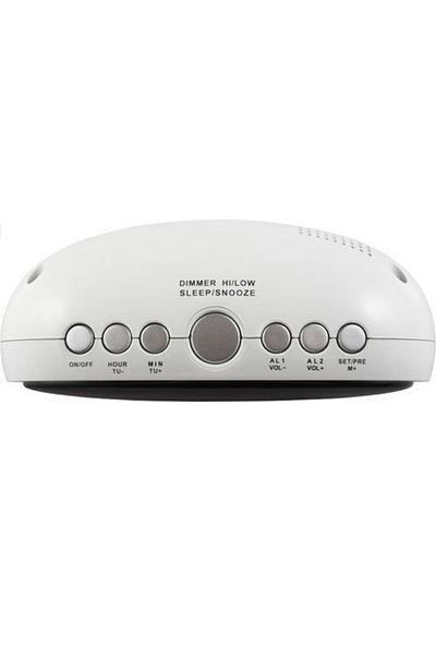 ECG RB 010 clock radio white, FM, Digital, 10 station memory, double alarm