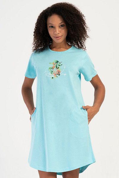 VİENETTA Cotton Women's Short Sleeve Nightgown, 407065