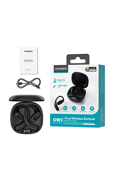 CHOETECH Słuchawki douszne OWS bezprzewodowe TWS Bluetooth 5.3 - czarne