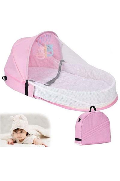Lumely 2 In 1 Baby Travel Bed,with Folding Tent,With Toys and Mosquito Net,for Newborn Outdoor
