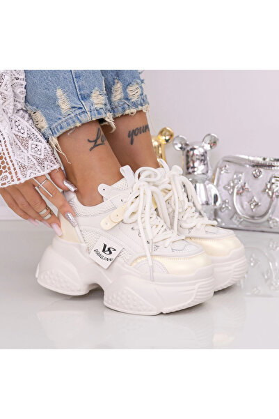 mei Pantofi Sport Dama cu Platforma 6168-2 Bej