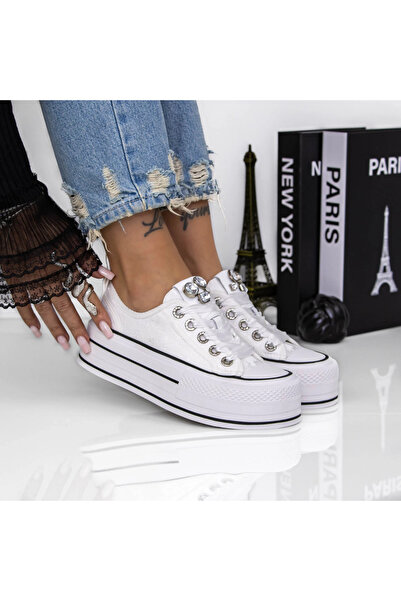 mei Pantofi Sport Dama cu Platforma L906-1 Alb