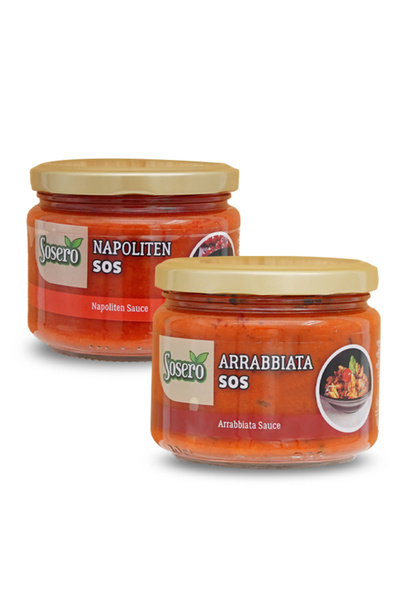 Sosero Arrabbiata Sos 290 gr & Napoliten Sos 290 gr (ikisi bir arada)