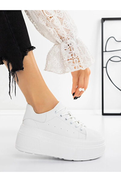 mei Pantofi Sport Dama cu Platforma 5WL58 Alb