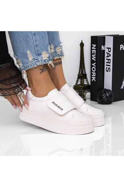 mei Γυναικεία Αθλητικά Παπούτσια με Πλατφόρμα QY8709 Λευκό