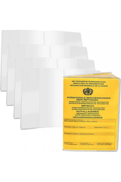 Mizijia Set of 4 passport/passport covers, PVC, transparent, 93 x 130 mm