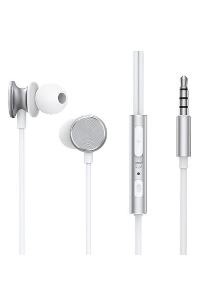 DUDAO Zestaw słuchawkowy słuchawki Wired Series miniJack 3.5mm 1.2m srebrny