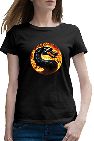 OEM Tricou femei Mortal Kombat Sarpe Dragon Video Games Gold