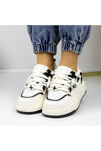 mei Women's Sports Shoes 3WL187 Black-White