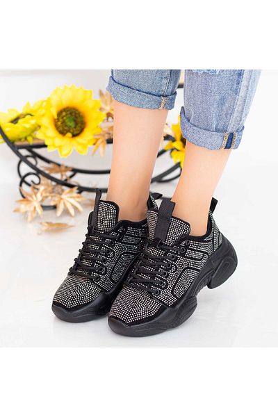 mei Women's Platform Sneakers LGYED5 Guncolor