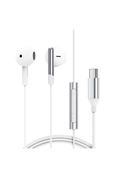 Acefast Słuchawki przewodowe z mikrofonem i pilotem USB-C 1.2m - białe