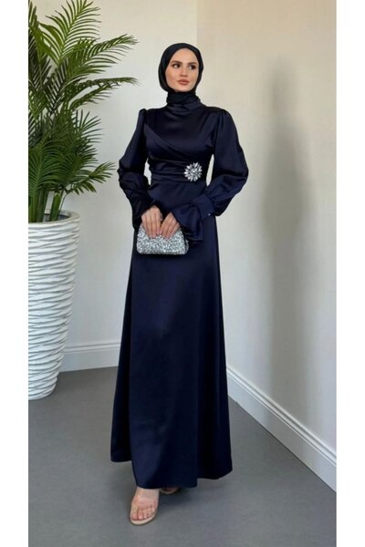 mahira collection Rochie de seară cu pietre laterale