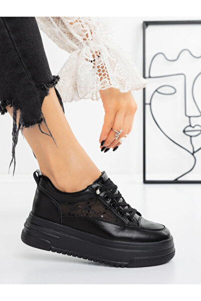 mei Γυναικεία Αθλητικά Παπούτσια με Πλατφόρμα 5WZ8 Μαύρα