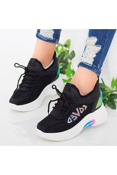 mei Women's Platform Sneakers NX101 Black