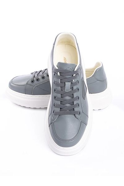 advancer Men's Sports Shoes Made of Genuine Leather 88812 Grey