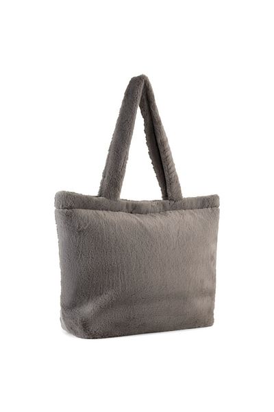 Puma Women's Gray up Faux Fur Shopper Shoulder Bag 091712-03
