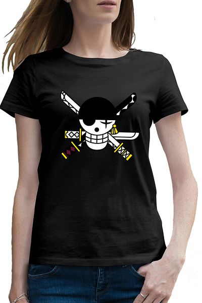 OEM Tricou femei Zoro Roronoa Logo One Piece Flag Emblem