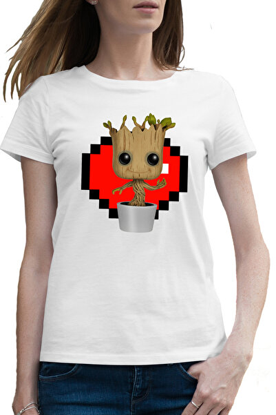 OEM Tricou femei Baby Groot Minecraft Love Heart Inima