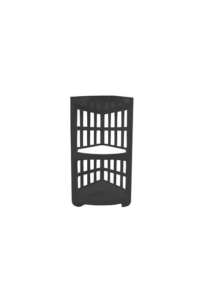 flores Plastic bathroom shelf, corner, 3 shelves, black, Y266, 22 x 22 x 57 cm