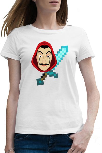 OEM Tricou femei Casa de Papel Minecraft Diamond Sword