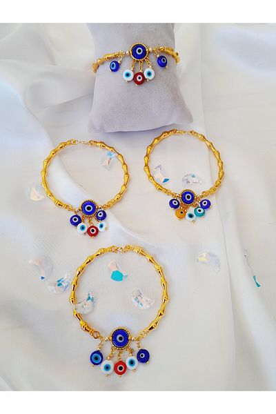 Minnoş Dükkan Bohemian Bracelet with Evil Eye Beads
