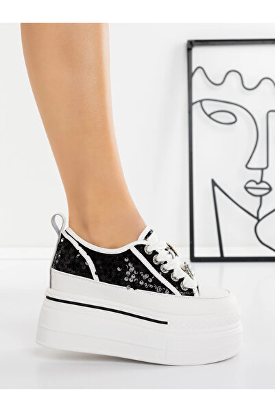 Pantoful Γυναικεία Αθλητικά Παπούτσια με Πλατφόρμα 5SJN7 Μαύρα