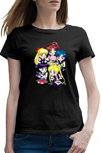 OEM Tricou femei Sailor Moon 5 Crew Gang Chibi Bebe Anime