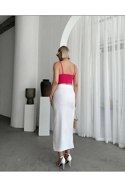 ÇEÇİM Women's Double Breasted Midi Skirt Hyn-58068