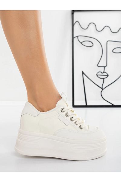 Pantoful Women's Platform Sneakers 5SJN6 White