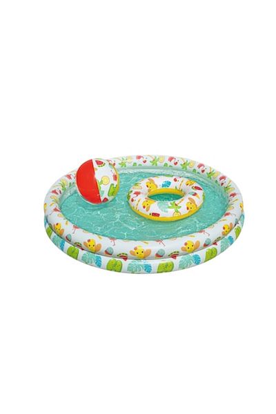 BESTWAY Inflatable Pool - Summer, with Beach Ball and Swim Ring, 122 x 20 cm