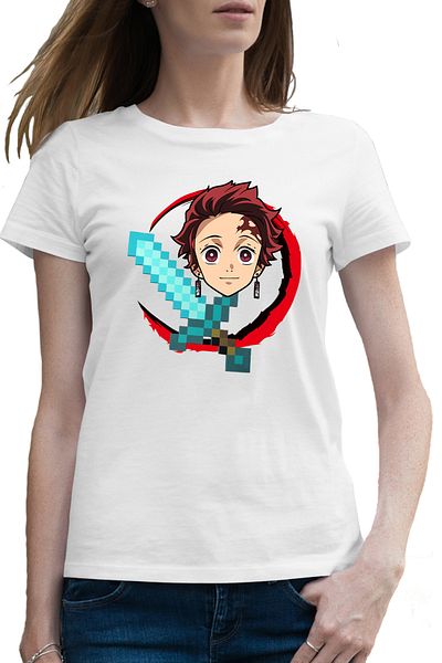 OEM Tricou femei Demon Slayer Tanjiro Minecraft