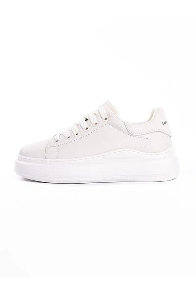 advancer Men's Sports Shoes Made of Genuine Leather 88118 White
